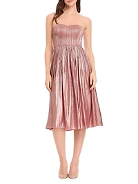 Tovah Satin Strapless Fit & Flare Midi-Dress