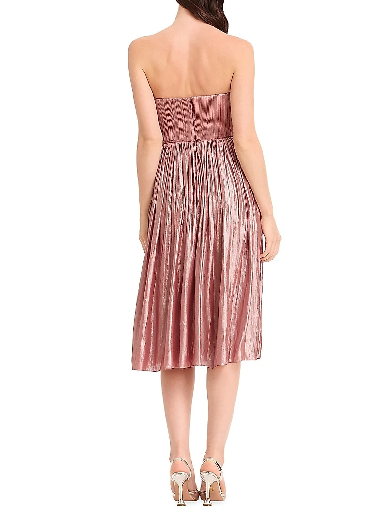 Tovah Satin Strapless Fit & Flare Midi-Dress