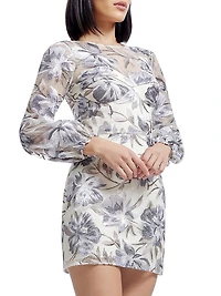 Mila Floral-Embroidered Minidress