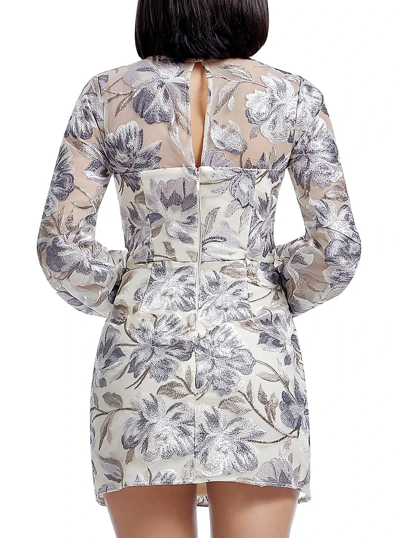 Mila Floral-Embroidered Minidress