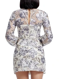 Mila Floral-Embroidered Minidress