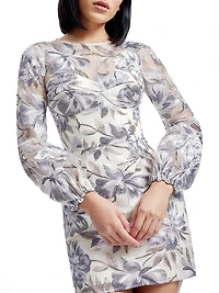 Mila Floral-Embroidered Minidress