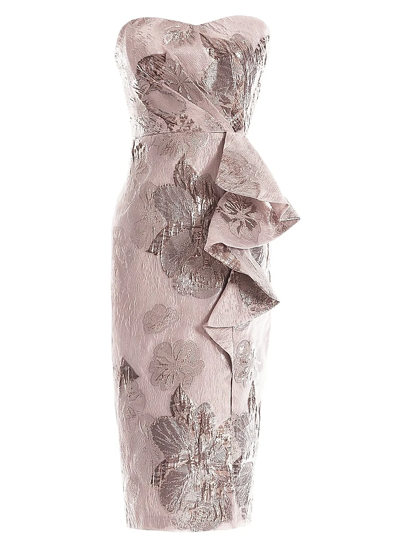 Kieron Jacquard Strapless Midi-Dress