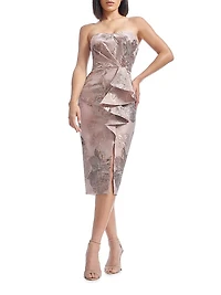 Kieron Jacquard Strapless Midi-Dress