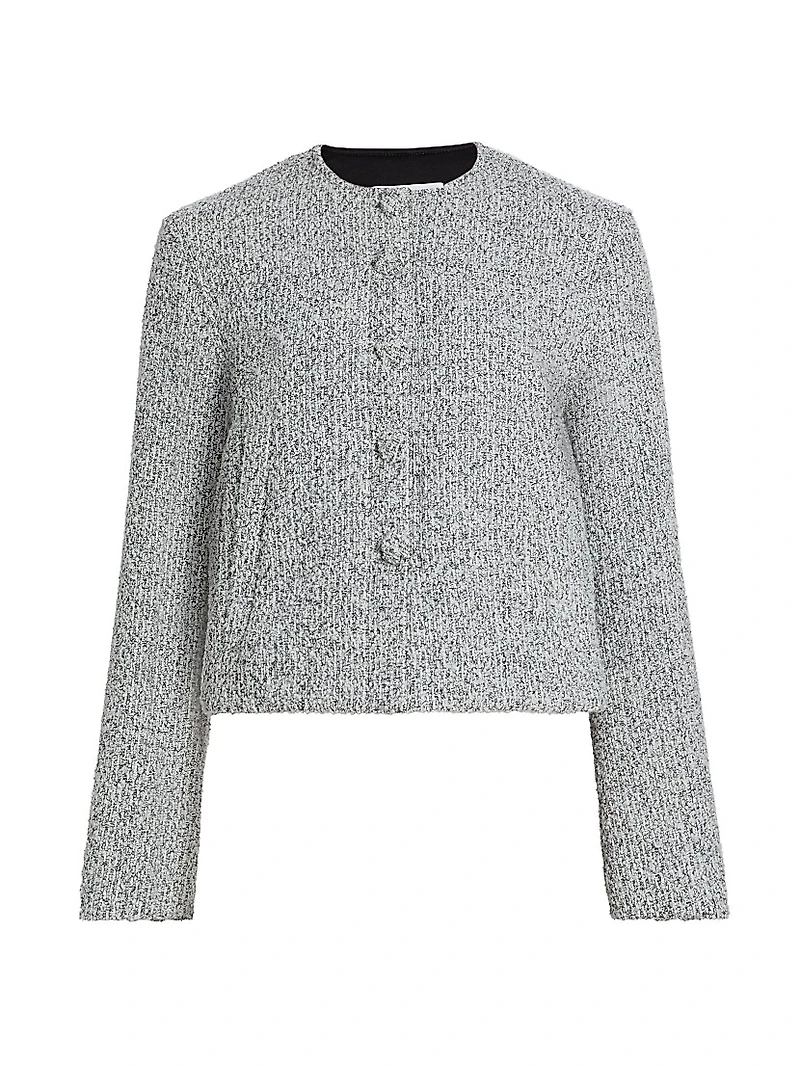 Lea Boucle Button-Front Jacket