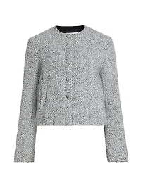 Lea Boucle Button-Front Jacket