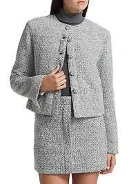 Lea Boucle Button-Front Jacket
