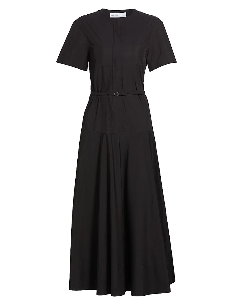 Elizabeth Cotton-Blend Belted Midi-Dress
