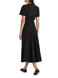Elizabeth Cotton-Blend Belted Midi-Dress