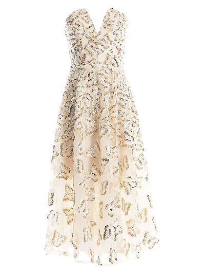 Briella Sequined Butterfly Fit & Flare Dress