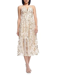 Briella Sequined Butterfly Fit & Flare Dress