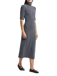 Cerine Boucle-Knit Turtleneck Midi-Dress