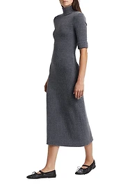 Cerine Boucle-Knit Turtleneck Midi-Dress