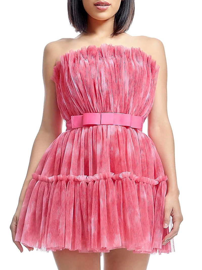 Petra Plissé Tulle Fit & Flare Minidress