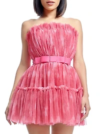 Petra Plissé Tulle Fit & Flare Minidress