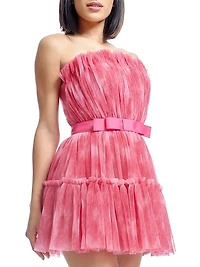 Petra Plissé Tulle Fit & Flare Minidress