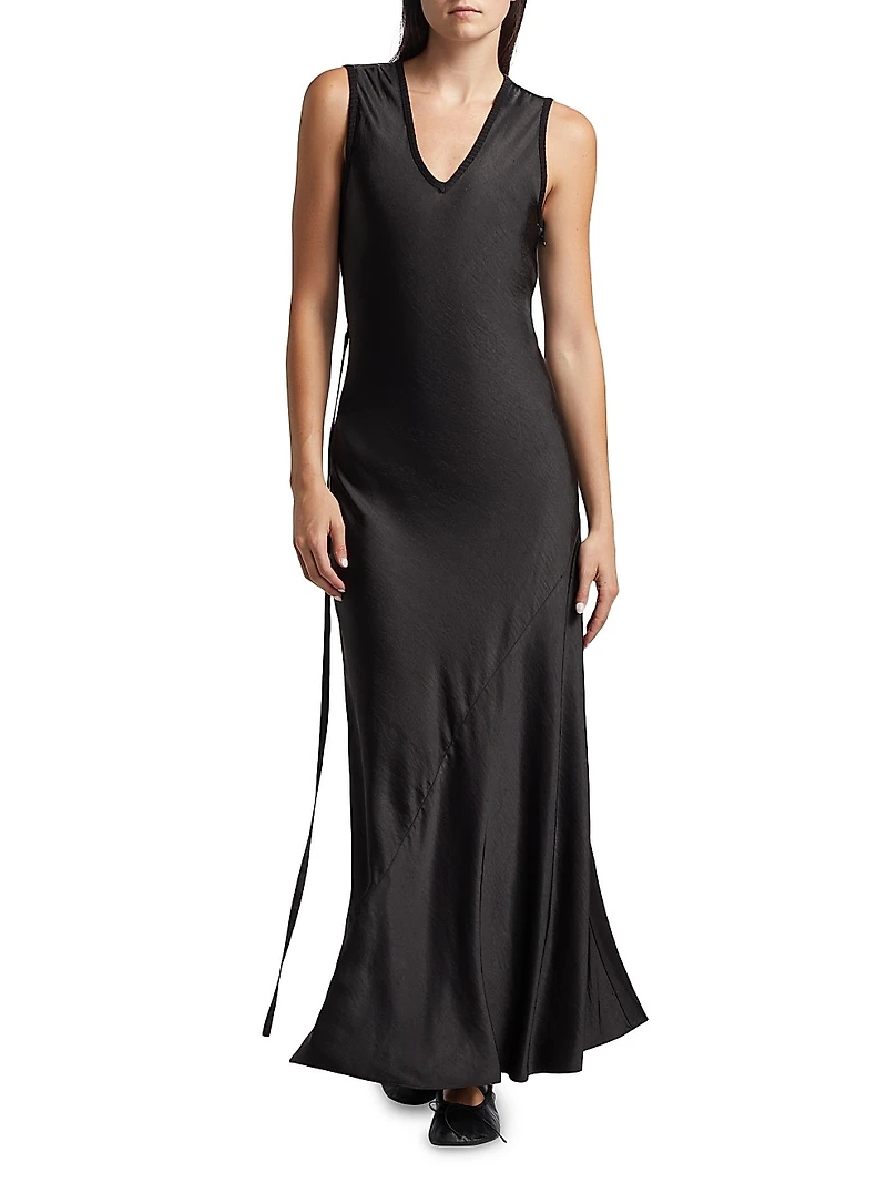 Charlotte Satin Sleeveless Maxi Dress