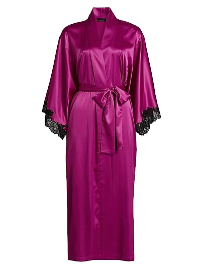 Peony Glamour Lace-Trim Robe