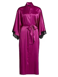 Peony Glamour Lace-Trim Robe