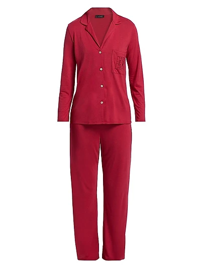 Shangri La Embroidered Pajamas