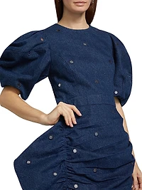 Pia Denim Embellished Minidress