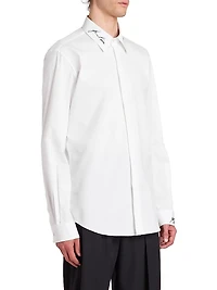 Love Letter Embroidered Button-Up Shirt