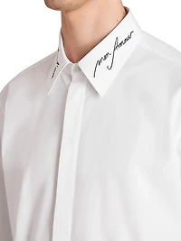 Love Letter Embroidered Button-Up Shirt