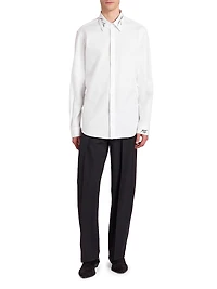 Love Letter Embroidered Button-Up Shirt