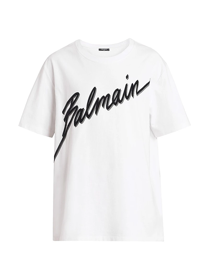 Flocked Logo Cotton T-Shirt