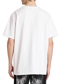 Flocked Logo Cotton T-Shirt