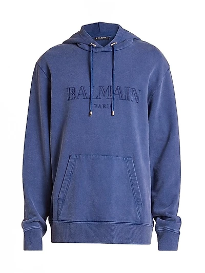 Embroidered Logo Cotton Hoodie