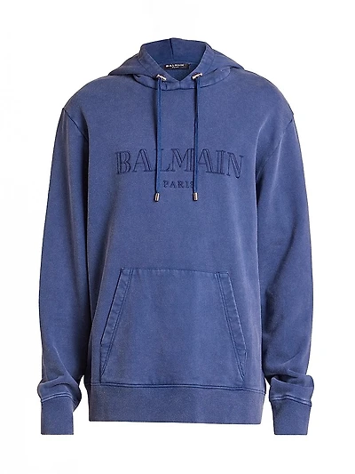 Embroidered Logo Cotton Hoodie