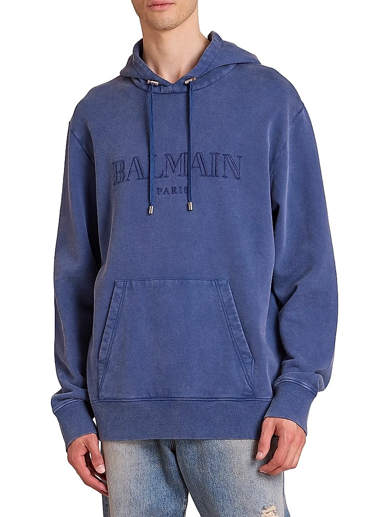 Embroidered Logo Cotton Hoodie
