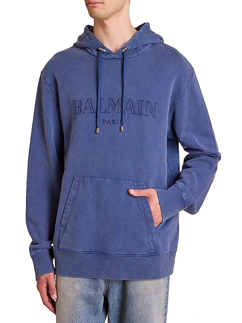 Embroidered Logo Cotton Hoodie