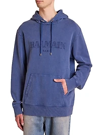 Embroidered Logo Cotton Hoodie