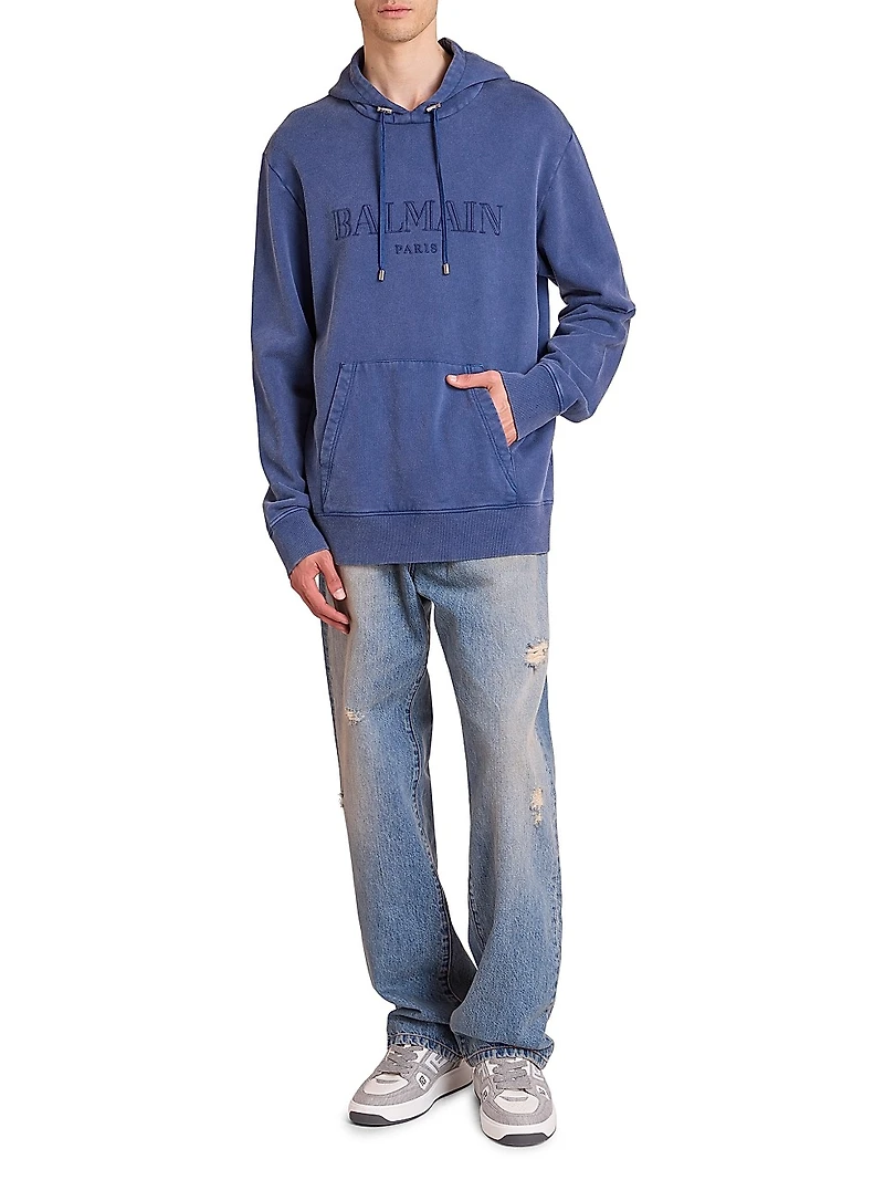 Embroidered Logo Cotton Hoodie