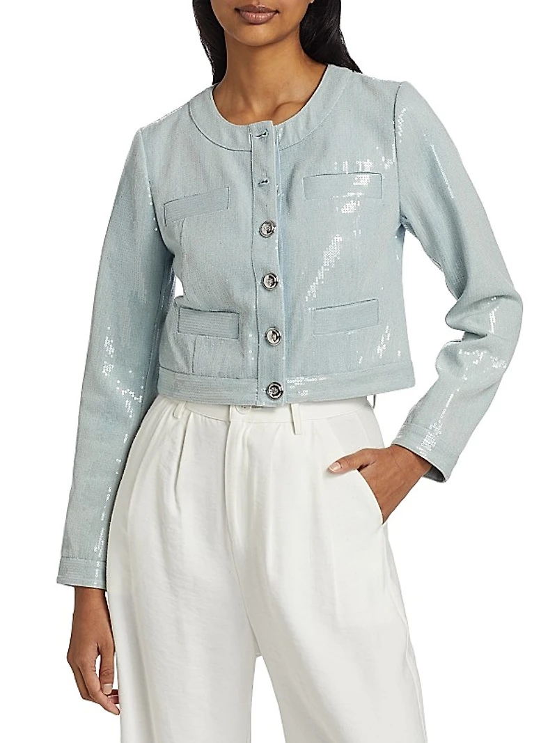 Penny Cropped Sequin Jacket