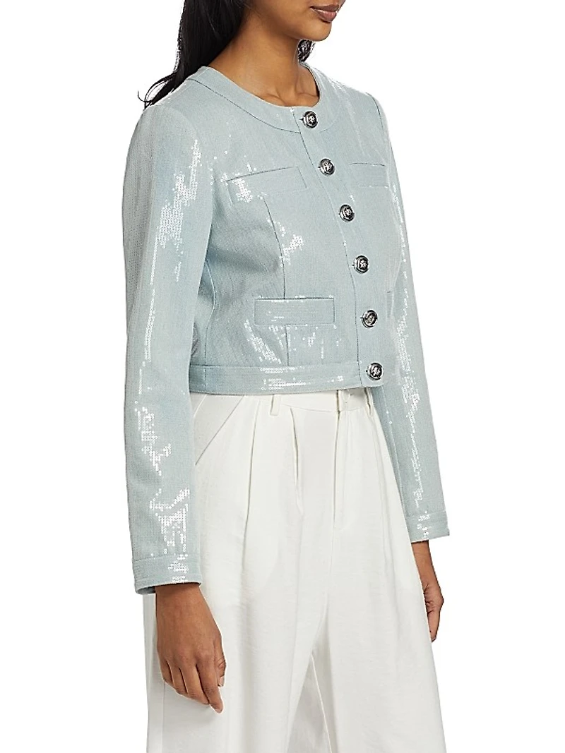 Penny Cropped Sequin Jacket