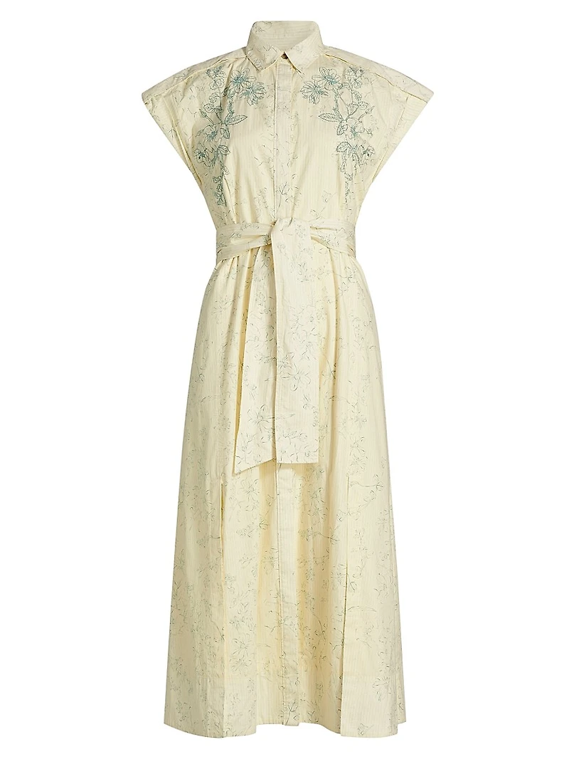 Haley Floral Tie-Waist Shirtdress