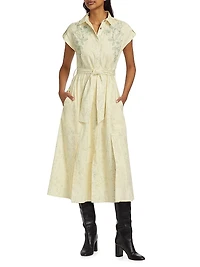 Haley Floral Tie-Waist Shirtdress