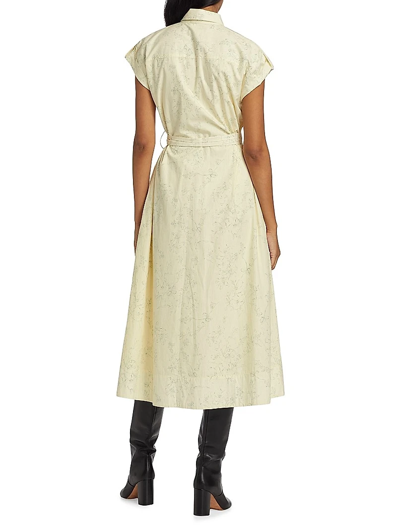 Haley Floral Tie-Waist Shirtdress