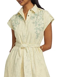 Haley Floral Tie-Waist Shirtdress