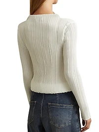 Ember Pleated Funnel-Neck Top