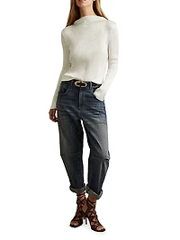 Ember Pleated Funnel-Neck Top