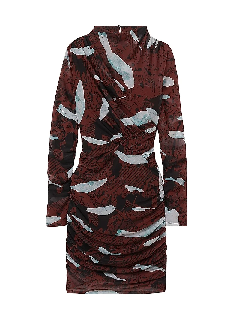 Kallie Ruched Mesh Sheath Minidress