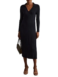 Winnie Rib-Knit Midi-Dress