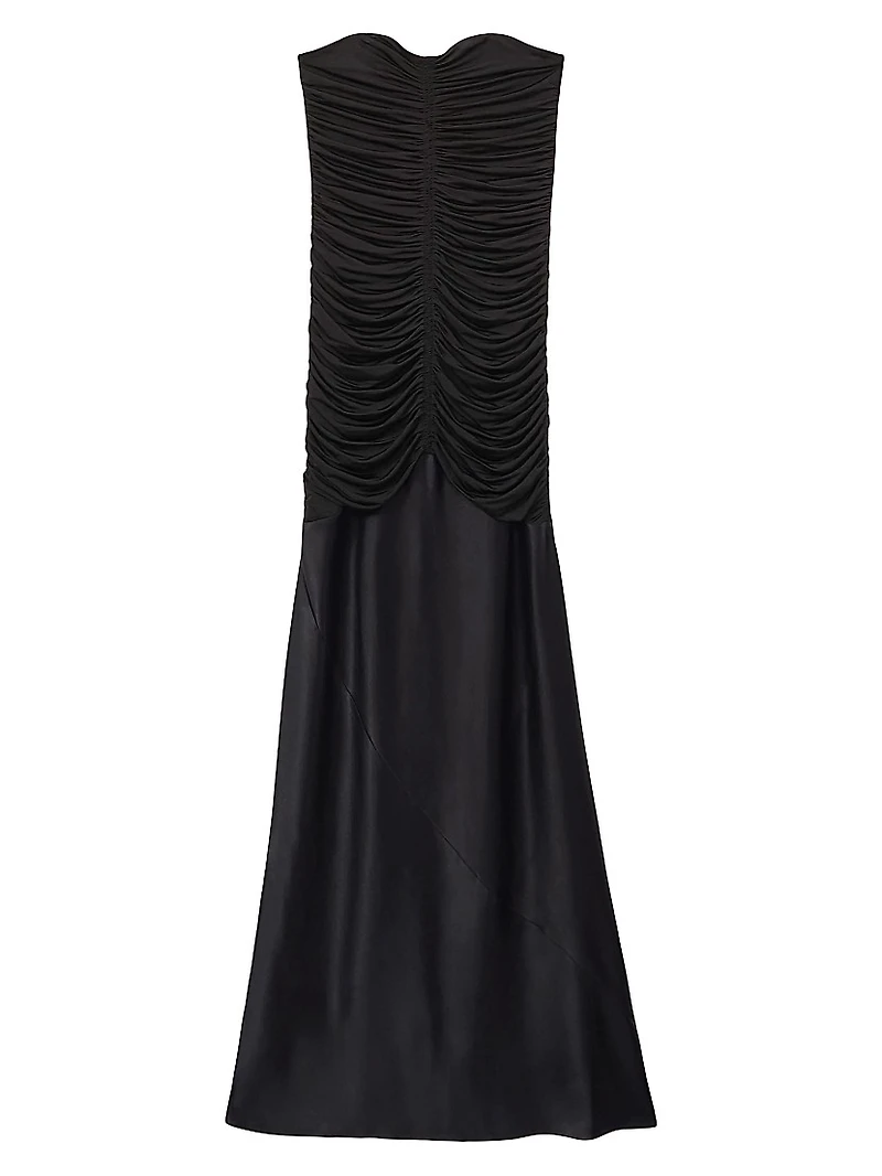 Selina Ruched Strapless Maxi Dress