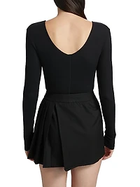 Rib-Knit V-Neck Bodysuit