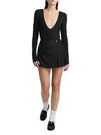 Rib-Knit V-Neck Bodysuit