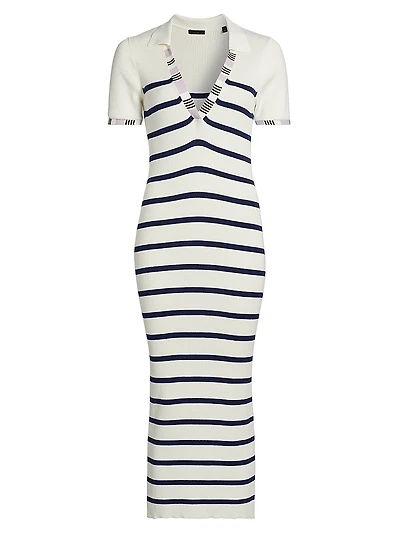 Striped Cotton & Silk Maxi Dress